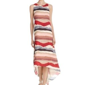Alice and Olivia Asymmetrical High-Low Halter Dress